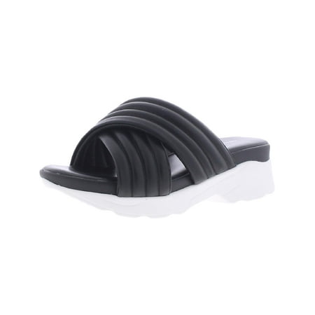 French Connection Womens Rivers Vegan Leather Slip On Platform Sandals