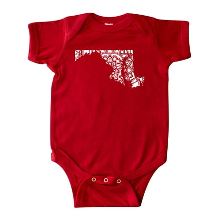 Inktastic Maryland Silhouette Mandala Gift Baby Boy or Baby Girl Bodysuit