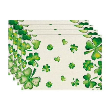 Counter Mat 4PCS Irish Festival Linen Printed Placemat Festival Western Restaurant Heat Insulation Table Mat Small Kitchen Table Set for 4 Setting for 4 Dining Table Set for 8 Light Table Set Light
Counter Mat 4PCS Irish Festival Linen Printed Placemat Festival Western Restaurant Heat Insulation Table Mat Small Kitchen Table Set for 4 Setting for 4 Dining Table Set for 8 Light Table Set Light
