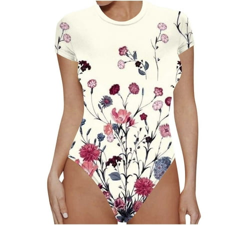 QUYUON Women s Bodysuit Tops Crew Neck Short Sleeve T Shirts Bodysuit Jumpsuit Floral Print Summer Beach Body Suits Shirt Night Out Club Party Romper Bodysuits Playsuit Style 325 Beige L
QUYUON Women s Bodysuit Tops Crew Neck Short Sleeve T Shirts Bodysuit Jumpsuit Floral Print Summer Beach Body Suits Shirt Night Out Club Party Romper Bodysuits Playsuit Style 325 Beige L
