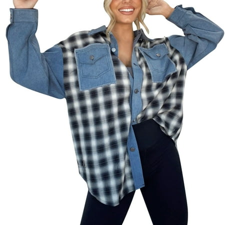 mveomtd Women s Plaid Light Weight Thin Long Jacket Shirts CoatLong Sleeve Button Chest Pocketed Shirts Join Together Coats Skyline Cotton Sleep Shirt Blue
mveomtd Women s Plaid Light Weight Thin Long Jacket Shirts CoatLong Sleeve Button Chest Pocketed Shirts Join Together Coats Skyline Cotton Sleep Shirt Blue
