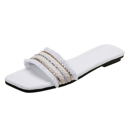 sandals for Women Women Flat Beaded Fringe Slippers Square Headband Beach Sandals Fairy Fashion Slippers Flat Open Toe Slippers Summer Slippers PU Dress Sandals for Women White
sandals for Women Women Flat Beaded Fringe Slippers Square Headband Beach Sandals Fairy Fashion Slippers Flat Open Toe Slippers Summer Slippers PU Dress Sandals for Women White