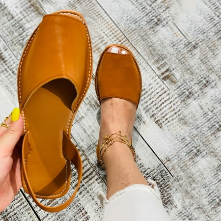Summer Sandals Women s Flats Slip On Elastic Strap Fish Mouth Home Outdoor