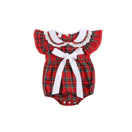 Xmas Baby Girls Boys Bodysuits Plaid Print Ruffles Sleeve Lace Bow Peter Pan Collar Jumpsuits 0-3 Months
Xmas Baby Girls Boys Bodysuits Plaid Print Ruffles Sleeve Lace Bow Peter Pan Collar Jumpsuits 0-3 Months