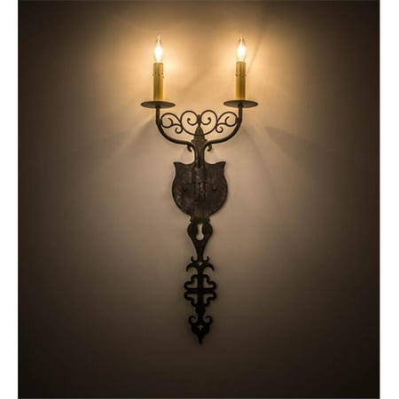 Meyda 174849 11 in. Merano 2 Light Wall Sconce Smoke 071U