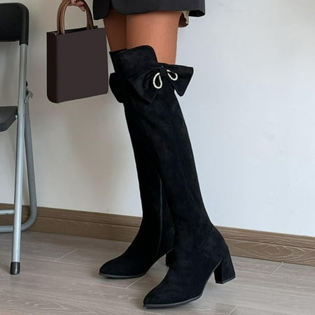 Ladies Fashion Suede Rhinestone Bow Side Zipper Pointed Toe High Heel Over Knee Boots
Ladies Fashion Suede Rhinestone Bow Side Zipper Pointed Toe High Heel Over Knee Boots