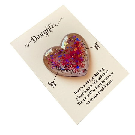 Gaiseeis Daughter Pocket Hug Heart Love Keepsake Gift Red