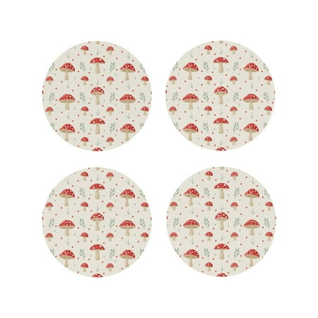 Junzan Mushroom Print Coasters for Drinks - Leather Coasters Set of 4 for Coffee Table for Housewarming/Kitchen/Bar/Decor-Round Shape
Junzan Mushroom Print Coasters for Drinks - Leather Coasters Set of 4 for Coffee Table for Housewarming/Kitchen/Bar/Decor-Round Shape