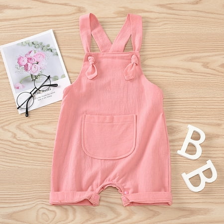 Girls Clothes Baby Girls Boys Solid Overall Pants Jumpsuit Playsuit Clothes 90