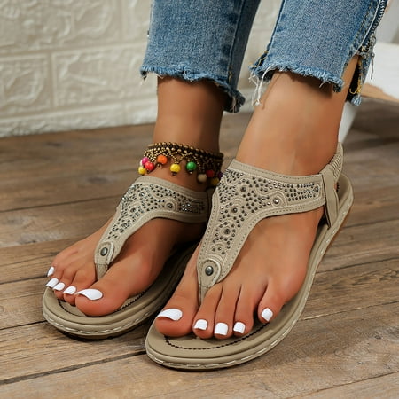 ZHELIYO Women s sandals Women Summer Elastic Band Casual Open Toe Flat Soft Bottom Breathable Shoes Sandals Khaki 7.5
ZHELIYO Women s sandals Women Summer Elastic Band Casual Open Toe Flat Soft Bottom Breathable Shoes Sandals Khaki 7.5