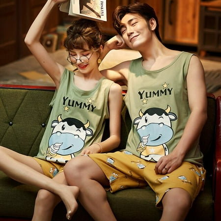 QWZNDZGR Summer Couple Pj Pajamas Men s Women s Cotton Tops And Shorts Cute Printing Sleepwear Home Clothes Suit Ladies Pijama Lounge Set
QWZNDZGR Summer Couple Pj Pajamas Men s Women s Cotton Tops And Shorts Cute Printing Sleepwear Home Clothes Suit Ladies Pijama Lounge Set