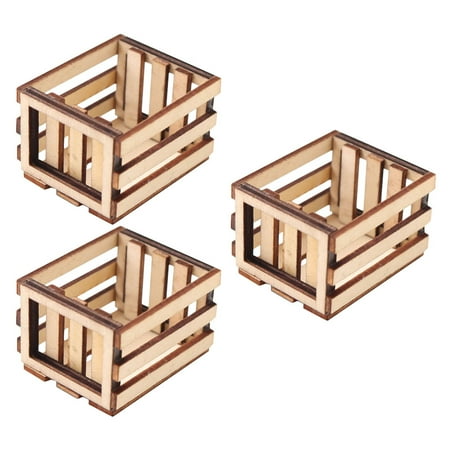 NUOLUX 3Pcs Mini House Storage Basket Miniature Baskets Decorative Mini House Supplies