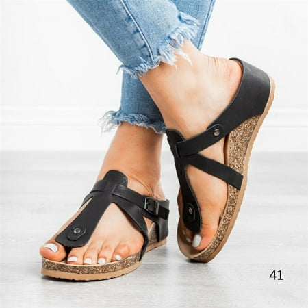 Women Thong Sandals Flat Breathable Wear-resistant Anti-slip Casual Shoes for Summer 41
Women Thong Sandals Flat Breathable Wear-resistant Anti-slip Casual Shoes for Summer 41