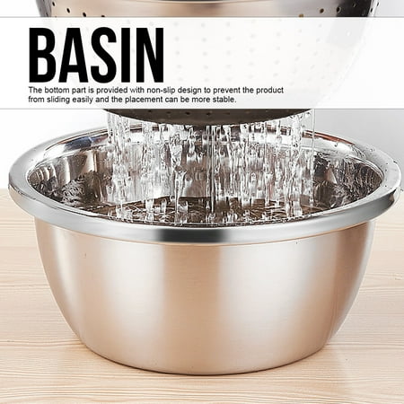 Tebru Fruit Washer Kitchen Basin Multifuntional Stainless Steel Household Kitchen Rice Fruit Vegetables Washing Basin
Tebru Fruit Washer Kitchen Basin Multifuntional Stainless Steel Household Kitchen Rice Fruit Vegetables Washing Basin