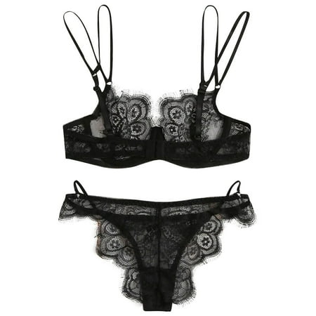 Knosfe Women s Lingerie Set Eyelash Floral Nightwear Babydoll Lace Sexy Bra and Panty Set M
Knosfe Women s Lingerie Set Eyelash Floral Nightwear Babydoll Lace Sexy Bra and Panty Set M