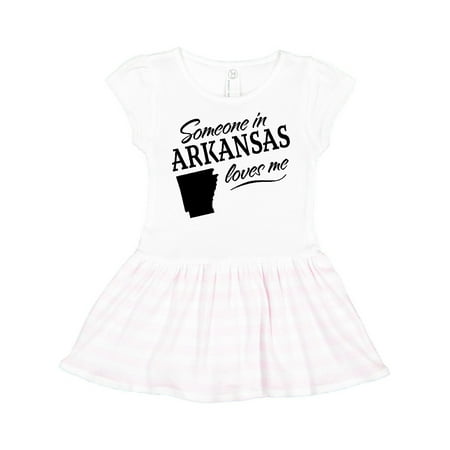 Inktastic Someone in Arkansas Loves Me Gift Toddler Girl Dress