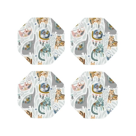 Fuzoiu Cute Colorful Animal Print Leather Coasters Set Drink Coasters Set of 4 for Tabletop Protection Durable PVC Coasters Home Décor and Housewarming Gift-Octagon
Fuzoiu Cute Colorful Animal Print Leather Coasters Set Drink Coasters Set of 4 for Tabletop Protection Durable PVC Coasters Home Décor and Housewarming Gift-Octagon