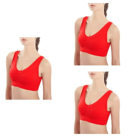 3pcs Women Wirefree Seamless Sport Bra Girl Breathable Push Up Yoga Running Top
3pcs Women Wirefree Seamless Sport Bra Girl Breathable Push Up Yoga Running Top