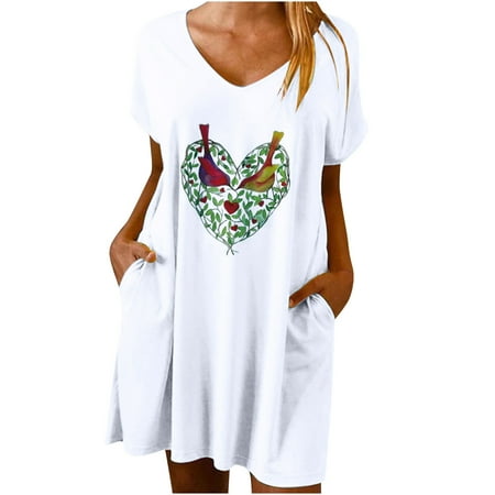 Dress for Women 2022 Black Dress Fashion Women Leisure Love Printed O-Neck Pocket Short Sleeve Long Dress Dresses for Women Long Dresses for Women Clearance 2023 White L
Dress for Women 2022 Black Dress Fashion Women Leisure Love Printed O-Neck Pocket Short Sleeve Long Dress Dresses for Women Long Dresses for Women Clearance 2023 White L