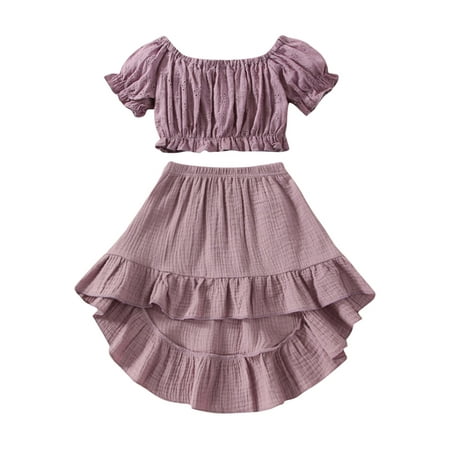 Eyicmarn Baby Girls 2PCS Plain Outfits Short Sleeve Ruffle Off-Shoulder Hollow Tops Irregular Midi Skirt Toddler Ruched Summer Outfits
Eyicmarn Baby Girls 2PCS Plain Outfits Short Sleeve Ruffle Off-Shoulder Hollow Tops Irregular Midi Skirt Toddler Ruched Summer Outfits