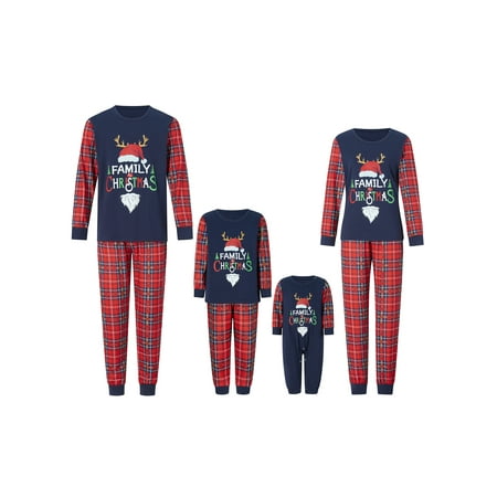 Christmas Family Pajamas Matching Set Christmas Hat Letter Print Long Sleeve Tops and Plaid Pants Loungewear Soft Sleepwear
Christmas Family Pajamas Matching Set Christmas Hat Letter Print Long Sleeve Tops and Plaid Pants Loungewear Soft Sleepwear