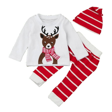 Newborn Kids Baby Girls Cartoon Christmas Clothes Tops+ Pant+Hat Set Outfits Streetwear Outfits For 12-18 Months
Newborn Kids Baby Girls Cartoon Christmas Clothes Tops+ Pant+Hat Set Outfits Streetwear Outfits For 12-18 Months