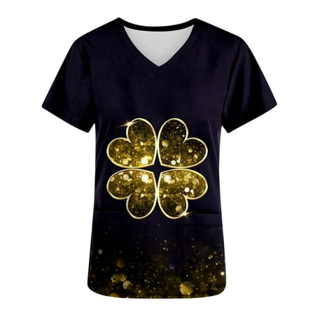 REORIAFEE Women s St. Patrick s Day Scrub Top V-Neck Short Sleeve Working Uniform Blouse Workwear Bohemian T shirts Blouses for Women Fashion 2022 Retro Tops Black XXL
REORIAFEE Women s St. Patrick s Day Scrub Top V-Neck Short Sleeve Working Uniform Blouse Workwear Bohemian T shirts Blouses for Women Fashion 2022 Retro Tops Black XXL