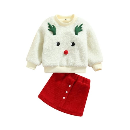 FOCUSNORM 2Pcs Little Kids Christmas Clothes Set Girls Fleece Cartoon Deer O-Neck Long Sleeves Sweatshirt+ Short Skirt
FOCUSNORM 2Pcs Little Kids Christmas Clothes Set Girls Fleece Cartoon Deer O-Neck Long Sleeves Sweatshirt+ Short Skirt