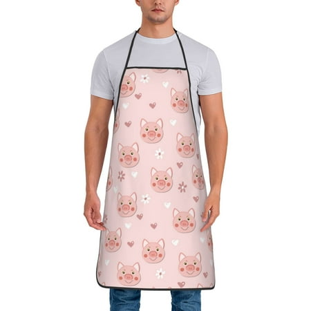 Adjustable Bib Apron - Modern Cartoon Cute Pig Pink Waterdrop Resistant Cooking Apron Kitchen Aprons for Men Women
Adjustable Bib Apron - Modern Cartoon Cute Pig Pink Waterdrop Resistant Cooking Apron Kitchen Aprons for Men Women