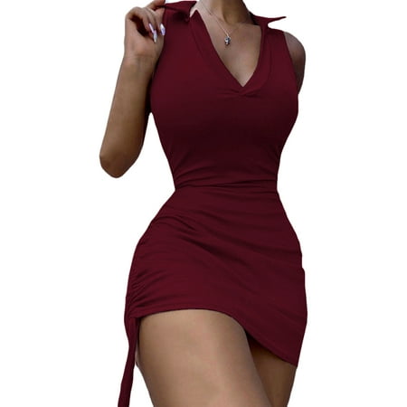 Yuemengxuan Women s Sleeveless Dress Pure Color V Neck Drawstring Ribbed Slim Fit Dress Casual Simple One-Piece Clothes
Yuemengxuan Women s Sleeveless Dress Pure Color V Neck Drawstring Ribbed Slim Fit Dress Casual Simple One-Piece Clothes