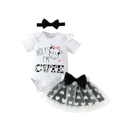 Suanret 3Pcs Newborn Baby Girls Skirts Sets Short Sleeve Romper Tops + Heart Print A-Lined Skirt + Headband Outfits White 0-3 Months
Suanret 3Pcs Newborn Baby Girls Skirts Sets Short Sleeve Romper Tops + Heart Print A-Lined Skirt + Headband Outfits White 0-3 Months