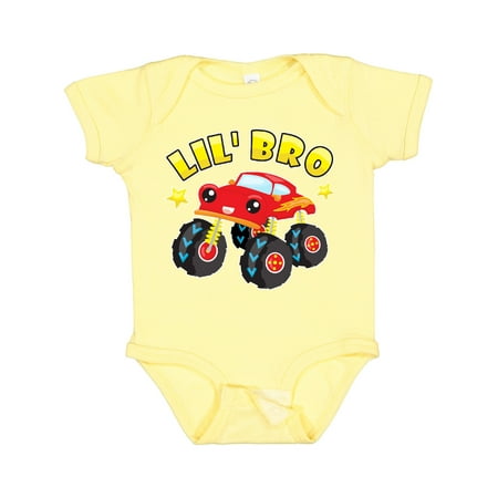 Inktastic Monster Truck Little Bro Gift Baby Boy Bodysuit