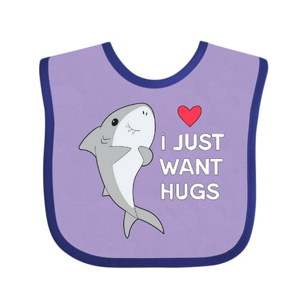 Inktastic I Just Want Hugs Cute Shark Gift Baby Boy or Baby Girl Bib