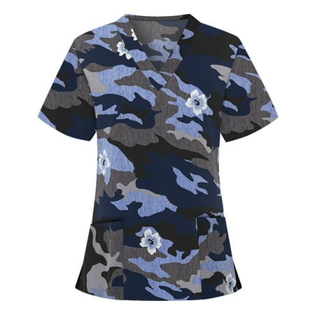 Aimik Women Leopard Printed Nurse Scrubs Tops Short Sleeve V-neck Working Uniform Blouse Clinic Carer Plus Size Protective Clothing
Aimik Women Leopard Printed Nurse Scrubs Tops Short Sleeve V-neck Working Uniform Blouse Clinic Carer Plus Size Protective Clothing