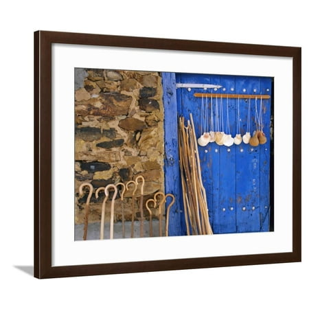 El Camino Pilgrimage to Santiago De Compostela, Scallop Shells and Walking Sticks, Galicia, Spain Framed Print Wall Art By Ken Gillham