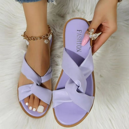 PhoneSoap Fashion Summer Women Slippers Cross Strap Flat Bottom Lightweight Solid Color Open Toe Comfortable Casual Beach Purple
PhoneSoap Fashion Summer Women Slippers Cross Strap Flat Bottom Lightweight Solid Color Open Toe Comfortable Casual Beach Purple