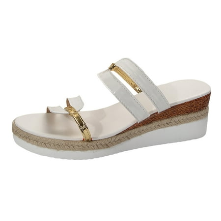 Ediodpoh Ladies Summer Casual Colour Blocking Soft Leather Woven Straw Bottom Thick Bottom Slope Heel Large Size Sandals Slippers Beach Sandals for Woman White 8.5(41)
Ediodpoh Ladies Summer Casual Colour Blocking Soft Leather Woven Straw Bottom Thick Bottom Slope Heel Large Size Sandals Slippers Beach Sandals for Woman White 8.5(41)
