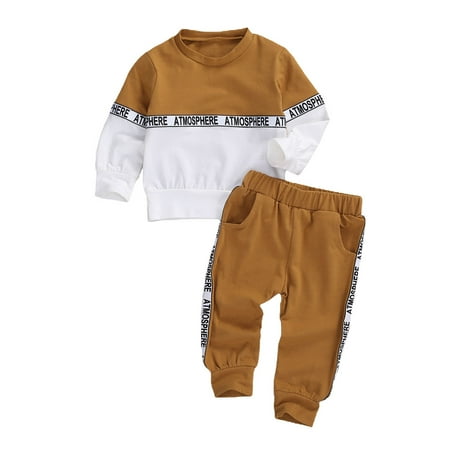 Baby Long-sleeved Trousers Suit Personality Stitching Round Neck T-shirt and Solid Color Elastic Long Pants
Baby Long-sleeved Trousers Suit Personality Stitching Round Neck T-shirt and Solid Color Elastic Long Pants