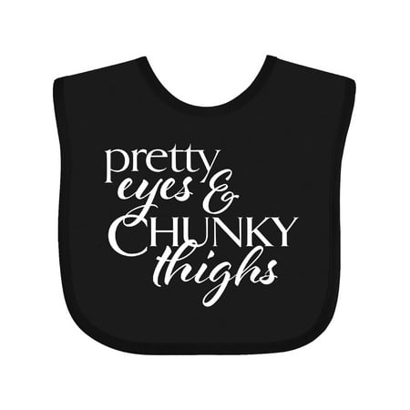 Inktastic Pretty Eyes and Chunky Thighs Gift Baby Boy or Baby Girl Bib