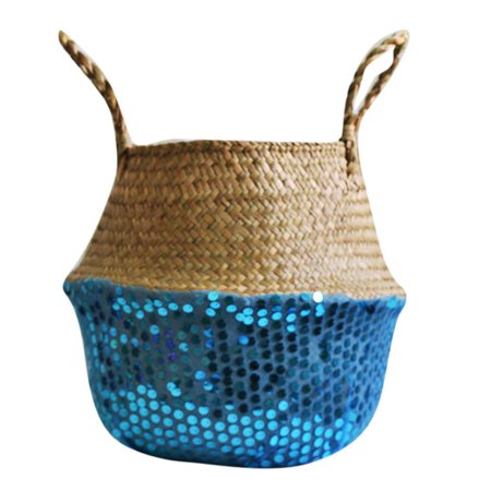 Seagrass Wicker Basket Flower Pot Folding Basket Dirty Basket Storage Decoration hotsales