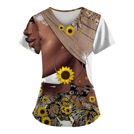 TKing Fashion Women Plus Size Scrubs Top V-Neck Short Sleeve Animal Print Pockets Work Blouse for Women Light Brown XL
TKing Fashion Women Plus Size Scrubs Top V-Neck Short Sleeve Animal Print Pockets Work Blouse for Women Light Brown XL