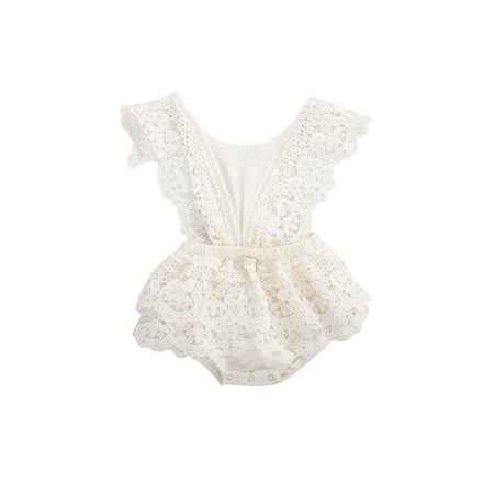 Canrulo Newborn Baby Girls Bodysuits Lace Flowers Ruffles Short Sleeve Backless Jumpsuits Summer Outfits Beige 2-3 Years
Canrulo Newborn Baby Girls Bodysuits Lace Flowers Ruffles Short Sleeve Backless Jumpsuits Summer Outfits Beige 2-3 Years