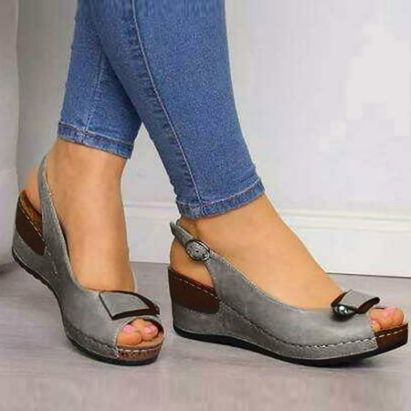 SQUARE CARMEN Roman Casual Sandals Women Wedges Pumps Ankle Buckle Open Toe Fish Mouth Shoes Gray 36
SQUARE CARMEN Roman Casual Sandals Women Wedges Pumps Ankle Buckle Open Toe Fish Mouth Shoes Gray 36
