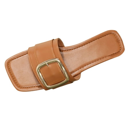 Womens Shoes Slippers Flat Bottom Square Toe and Open Toe Light and Comfy Metal Buckle Casual Style Shoes
Womens Shoes Slippers Flat Bottom Square Toe and Open Toe Light and Comfy Metal Buckle Casual Style Shoes