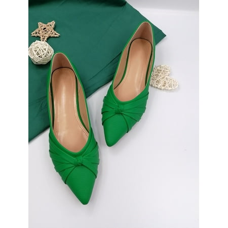 Knot Detail Point Toe Ballet Flats Women‘s Shoes Women‘s Footwear