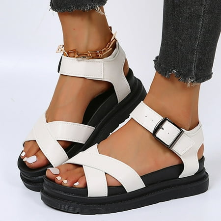 Fashion Sandals Cross Strap Thick Sole Platform Casual Sandals Ankle Strap Buckle Summer Sports Sandals
Fashion Sandals Cross Strap Thick Sole Platform Casual Sandals Ankle Strap Buckle Summer Sports Sandals