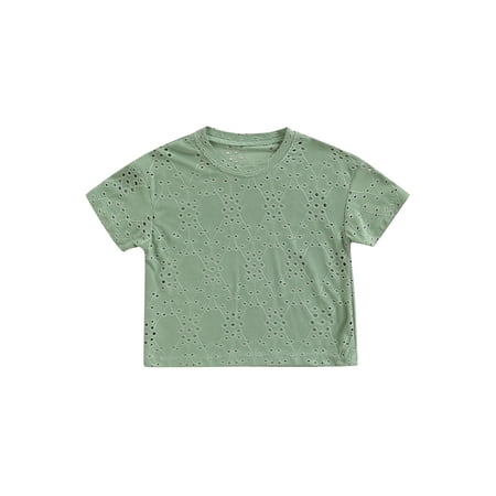 ZIYIXIN Infant Kids Girls Summer T Shirts Tops 3 Colors Solid Floral Hollow Out Short Sleeve Pullover Clothing Green 4-5 Years
ZIYIXIN Infant Kids Girls Summer T Shirts Tops 3 Colors Solid Floral Hollow Out Short Sleeve Pullover Clothing Green 4-5 Years