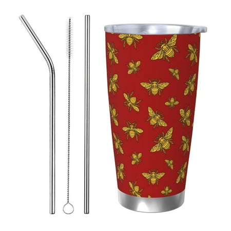 Vsdgher Hohey Bee Golden 20 Oz Stainless Steel Vacuum Insulated Travel Mug Coffee Cup for Home Office Outdoor Works Great for Ice Drinks and Hot Beverage -Straw Three-piece Set
Vsdgher Hohey Bee Golden 20 Oz Stainless Steel Vacuum Insulated Travel Mug Coffee Cup for Home Office Outdoor Works Great for Ice Drinks and Hot Beverage -Straw Three-piece Set