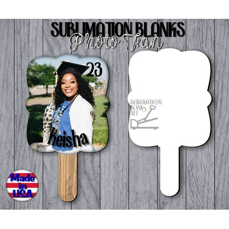 DS Sublimation Blanks Paddle Fan Graduation Wedding Memorial Hand Held Fan DIY