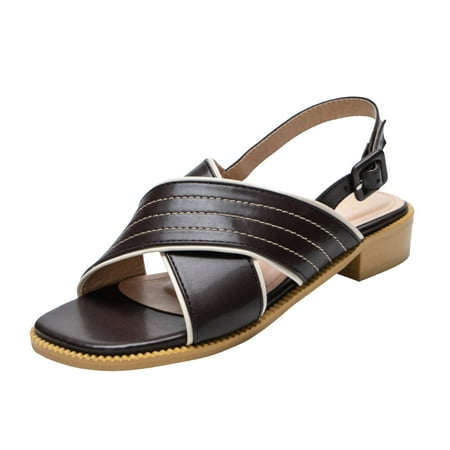 Cathalem Round Toe Heeled Sandals Leather Effect Low Heel Lady Sandals With Buckle B 38
Cathalem Round Toe Heeled Sandals Leather Effect Low Heel Lady Sandals With Buckle B 38